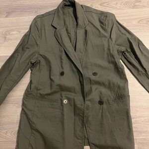 Olive Double-Breasted Blazer